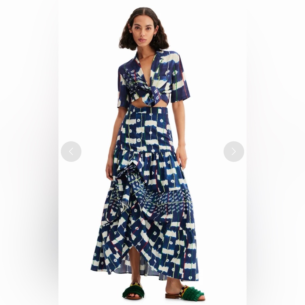 Stella Jean Blue and White Skirt Set
